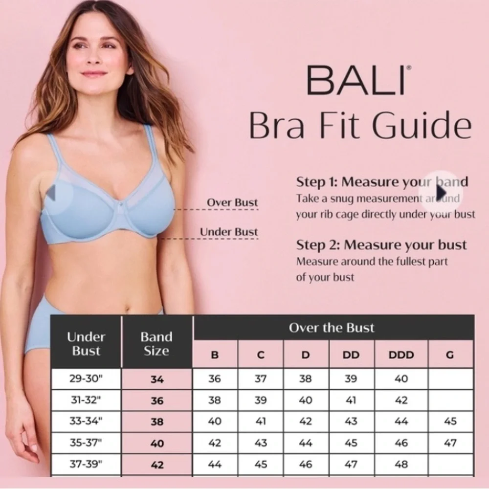 Bali - NEW - One Smooth U Ultra Light Underwire Bra. Black. 40D